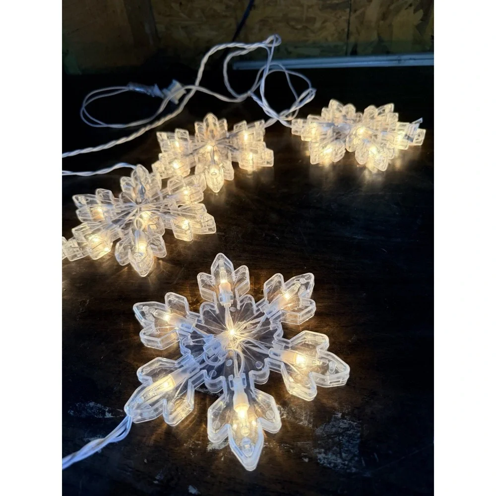 GE 5 CT 35 Light Snowflake Icicle Stylelights Sparkle Clear Christmas